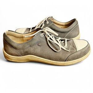 Finn Comfort - Women’s SoHo Sneakers Leather Cap‎ Toe Blue Gray Lace Up Sz. 11.5